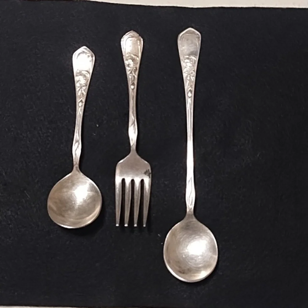 Vintage Child One Set Cutlery. Alpaca Silver Plated.
